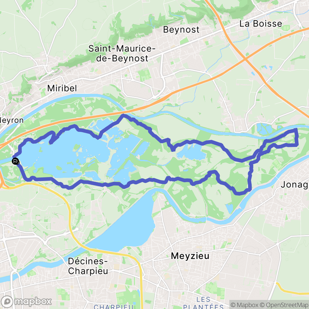 Vaulx-en-Velin : carte du parcours de randonnée - France