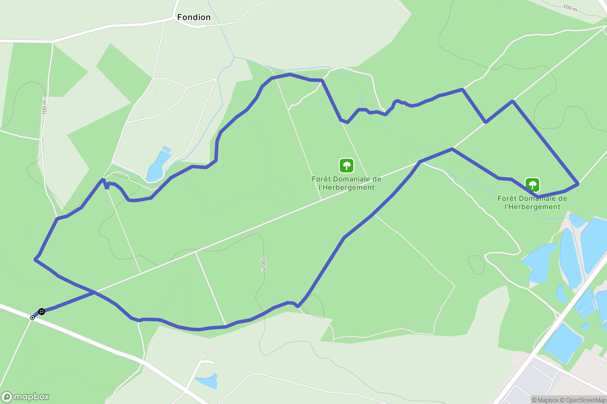 Essarts-en-Bocage : carte du parcours de randonnée - France