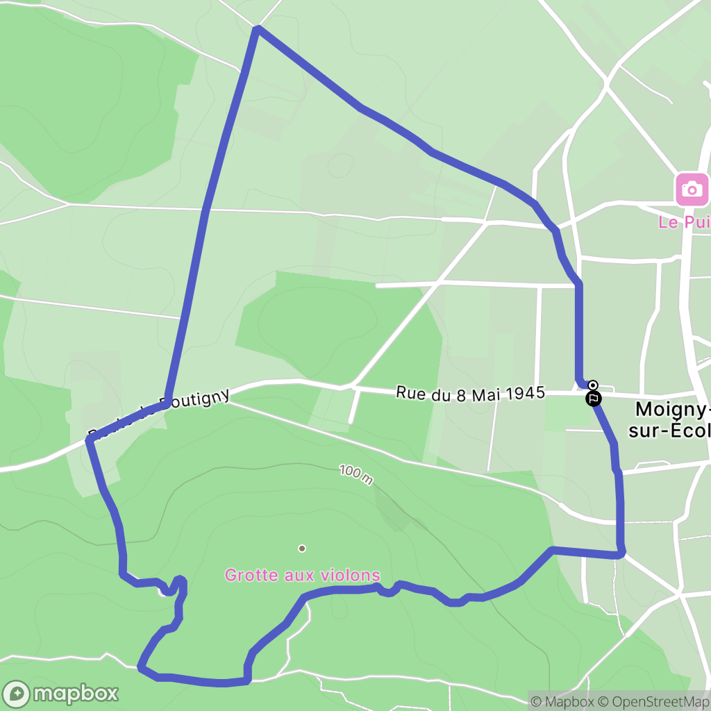 Moigny-sur-École : carte du parcours de randonnée - France