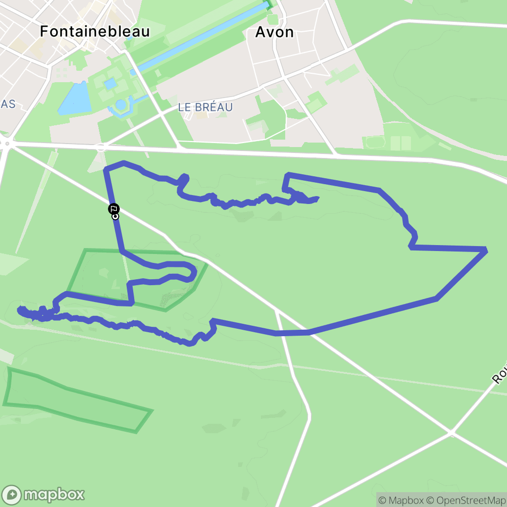 Fontainebleau : carte du parcours de randonnée - France