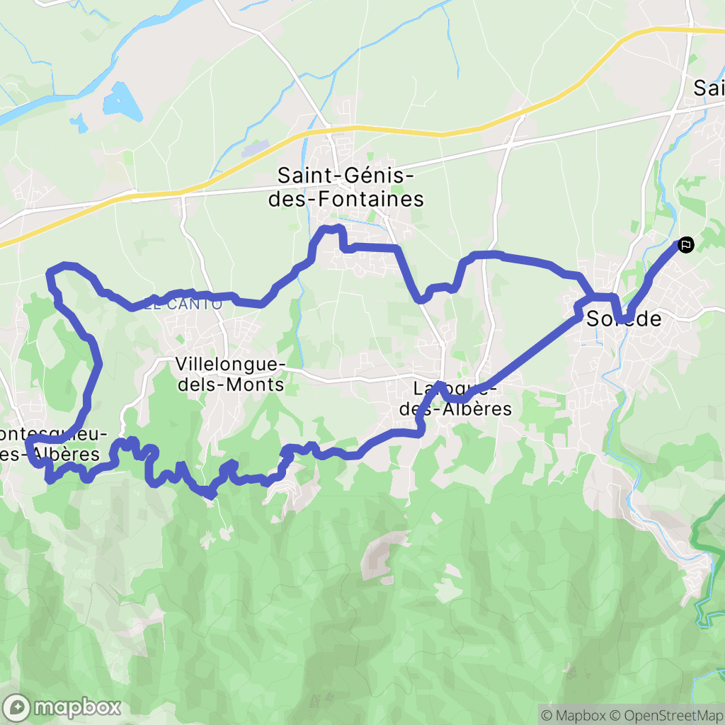 Sorède : carte du parcours de randonnée - France
