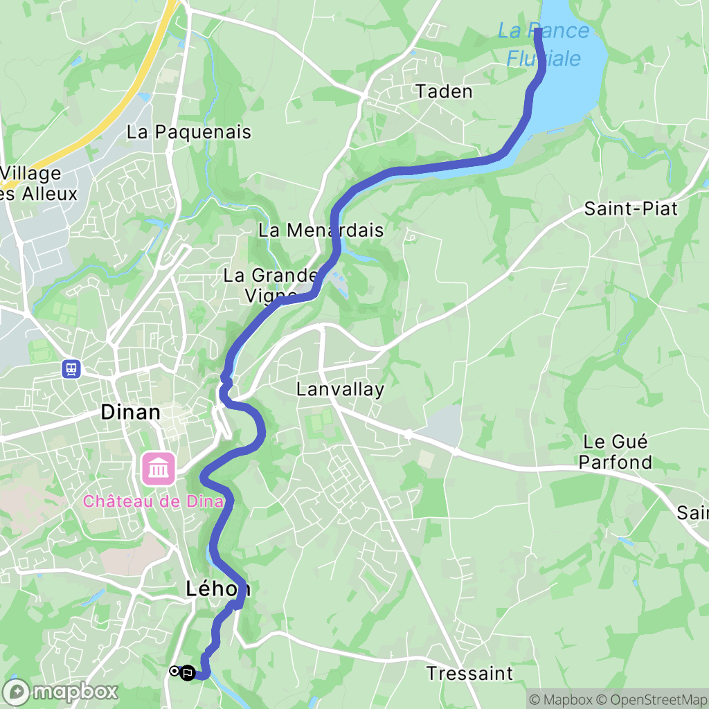 Dinan : carte du parcours de randonnée - France
