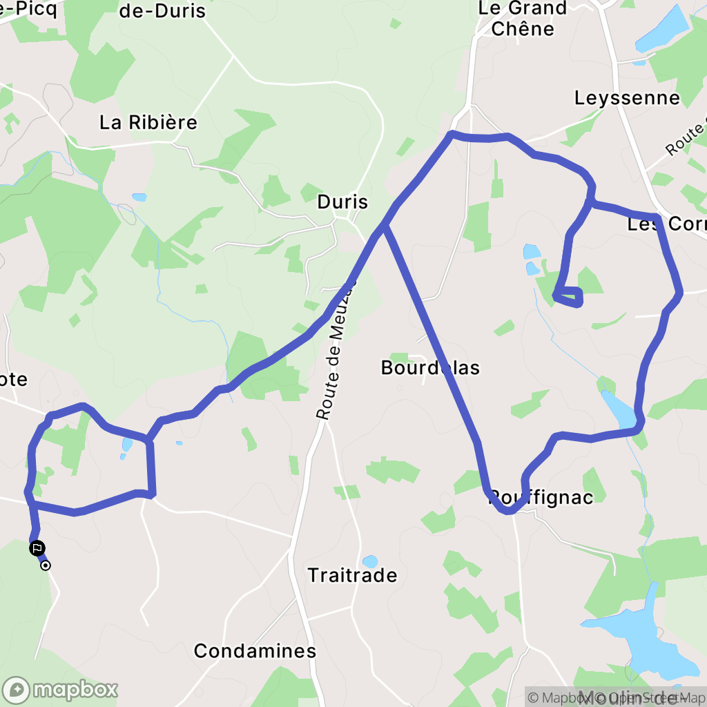 Château-Chervix : carte du parcours de randonnée - France
