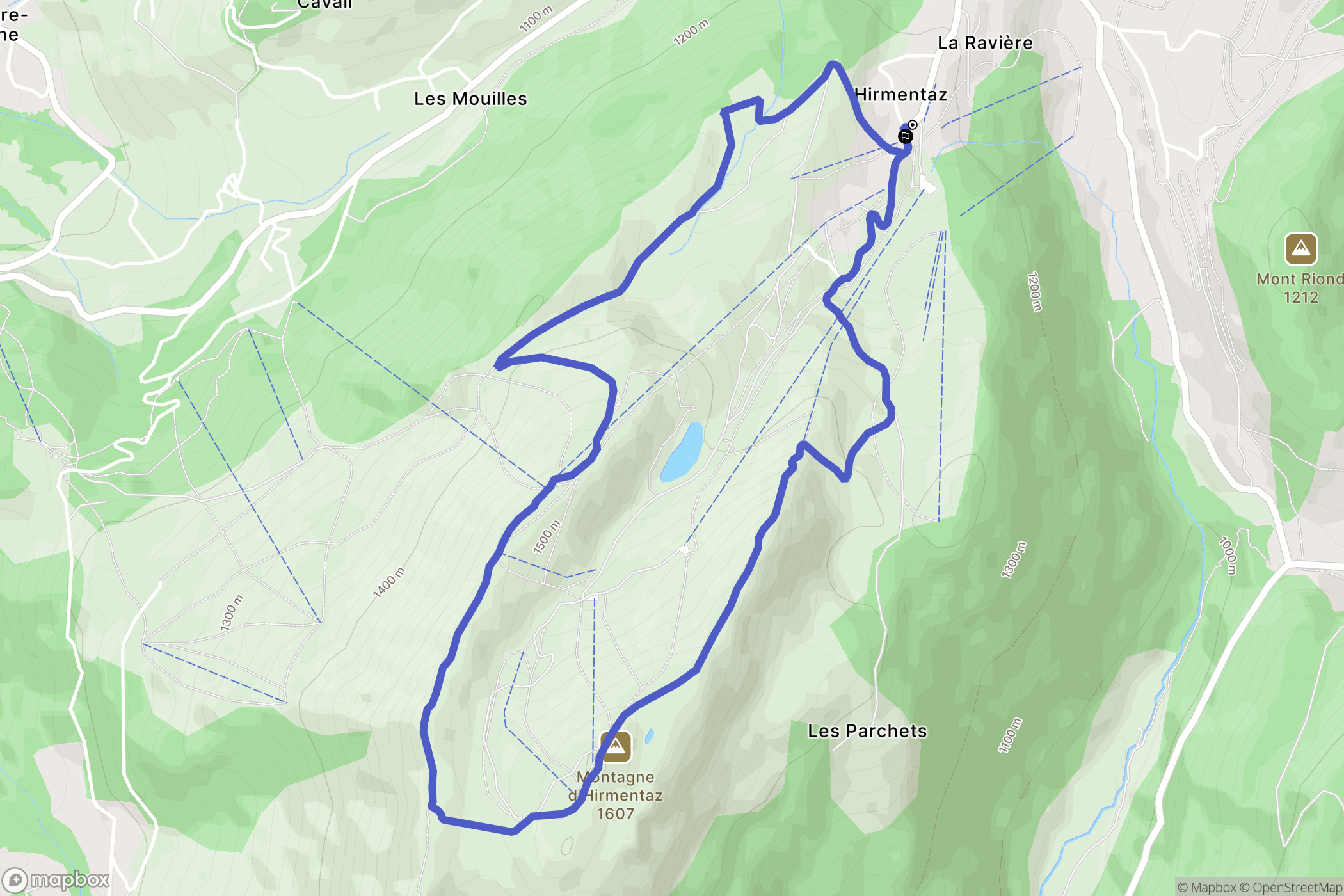 Bellevaux : carte du parcours de randonnée - France