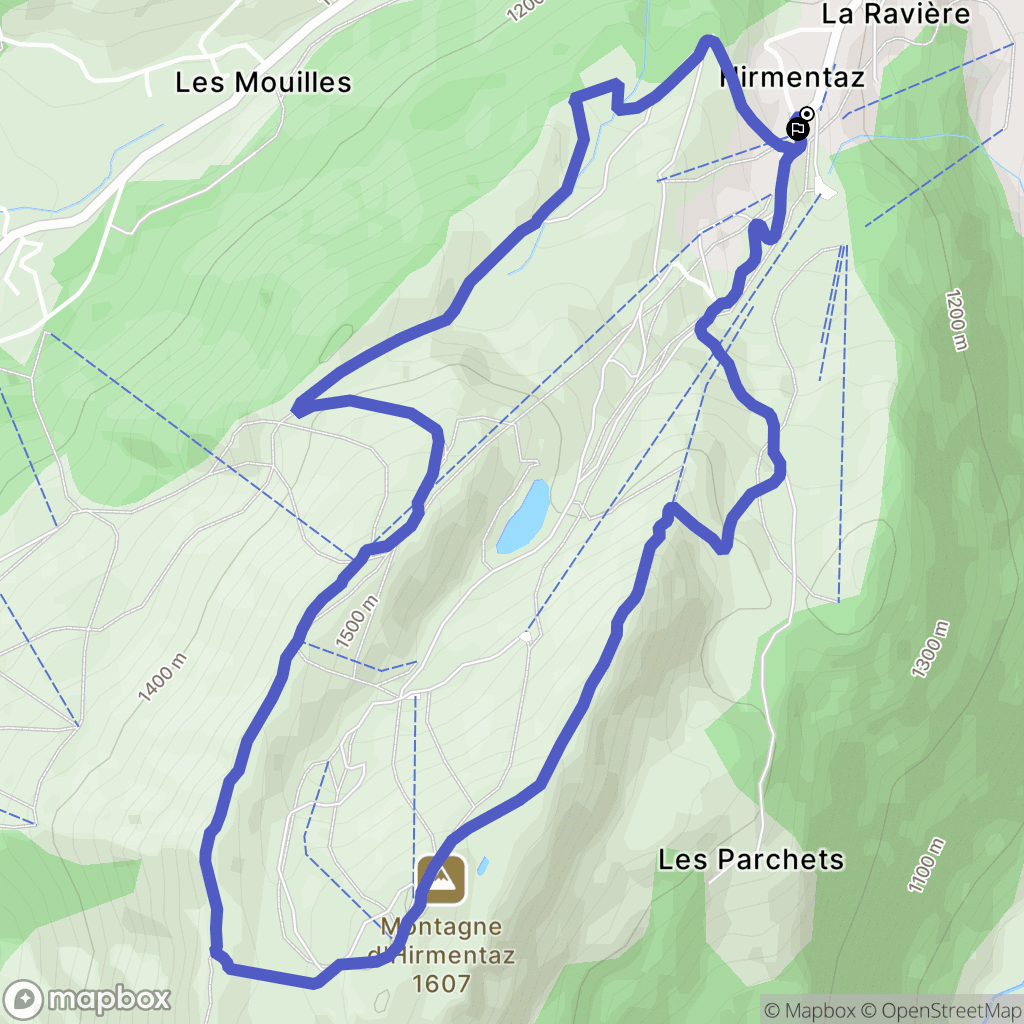 Bellevaux : carte du parcours de randonnée - France