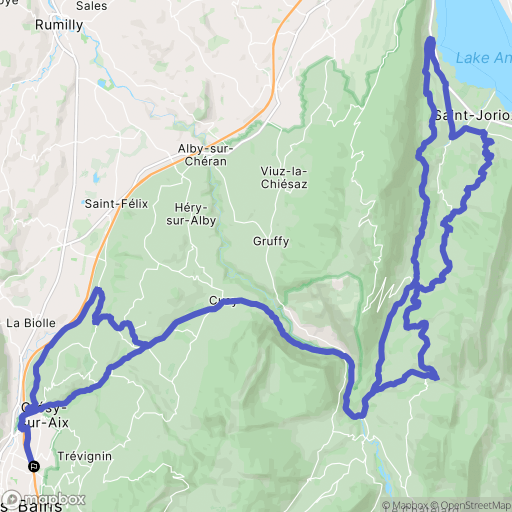 Aix-les-Bains : carte du parcours de randonnée - France
