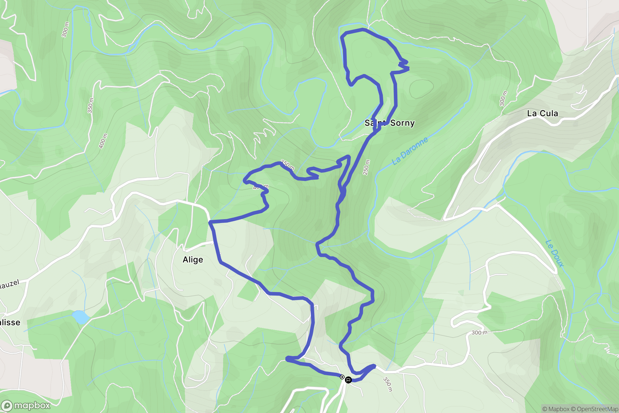 Colombier-le-Vieux : carte du parcours de randonnée - France