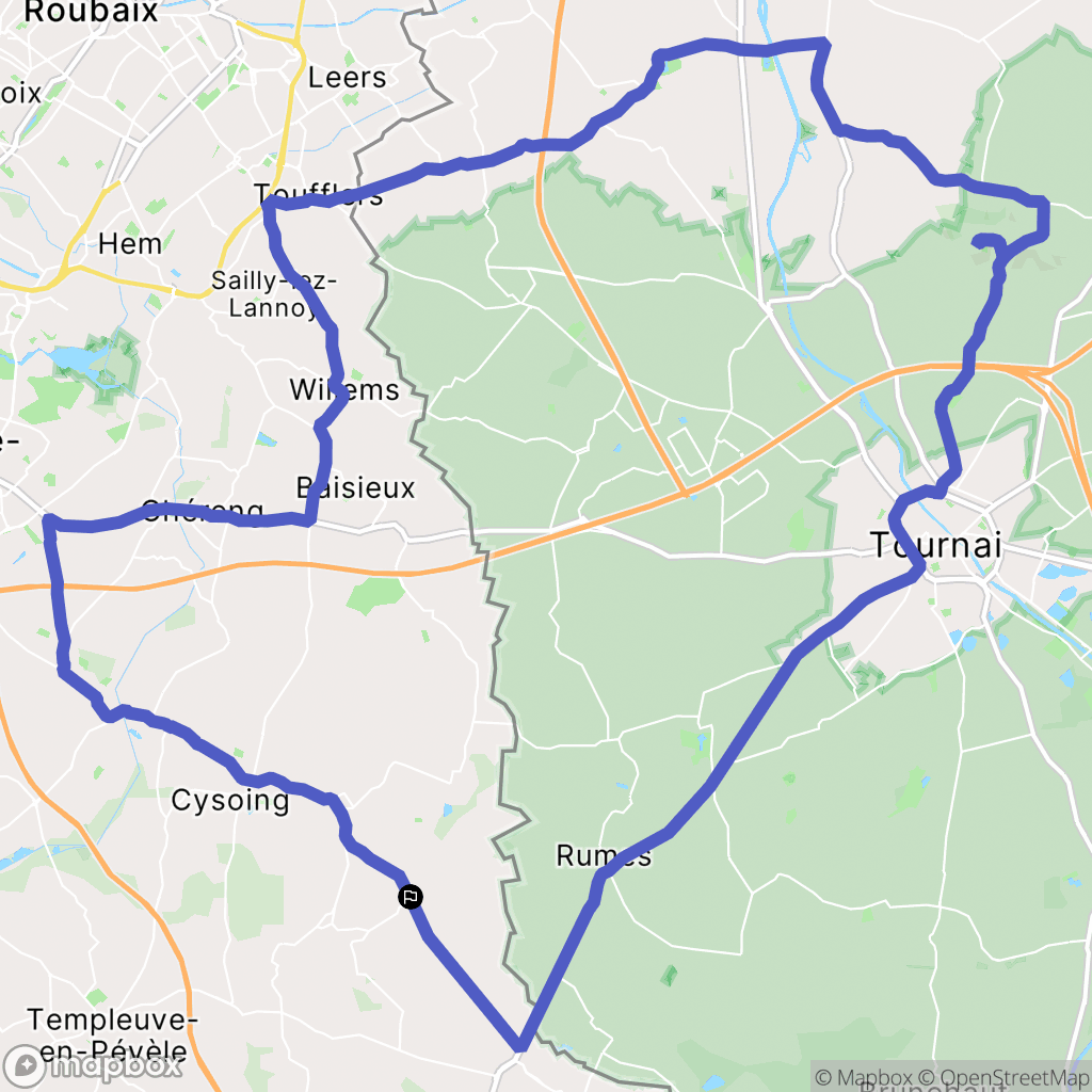 Bachy : carte du parcours de randonnée - France