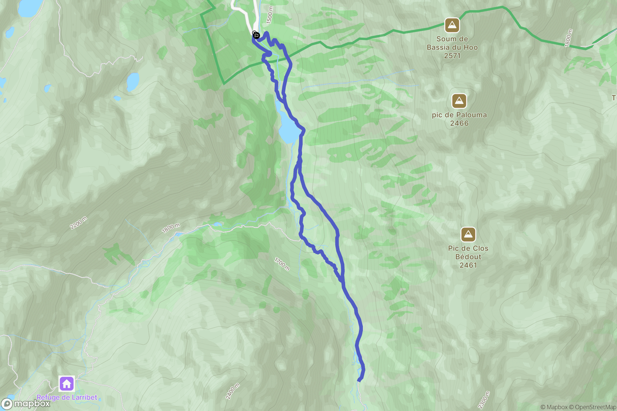 Arrens-Marsous : carte du parcours de randonnée - France