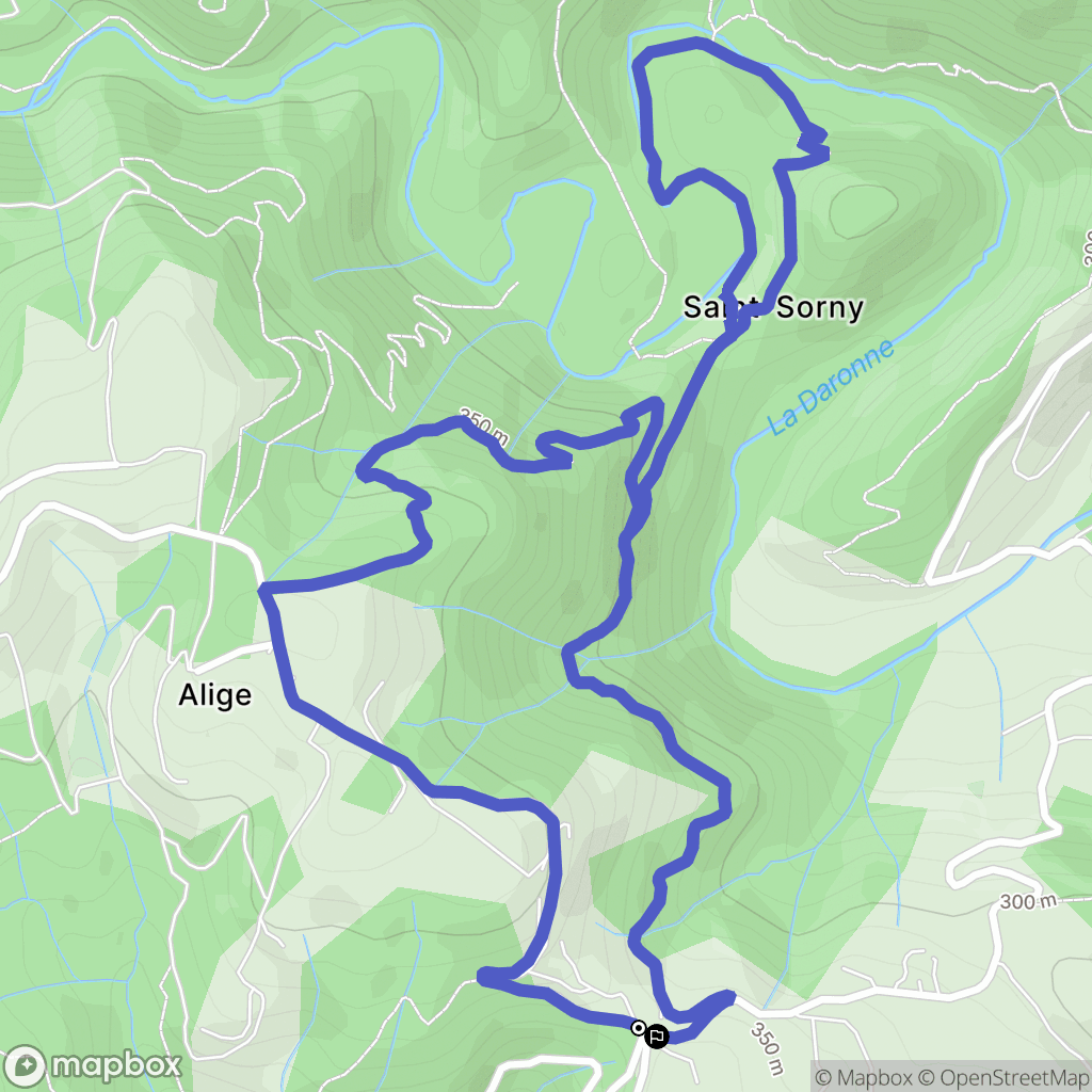 Colombier-le-Vieux : carte du parcours de randonnée - France