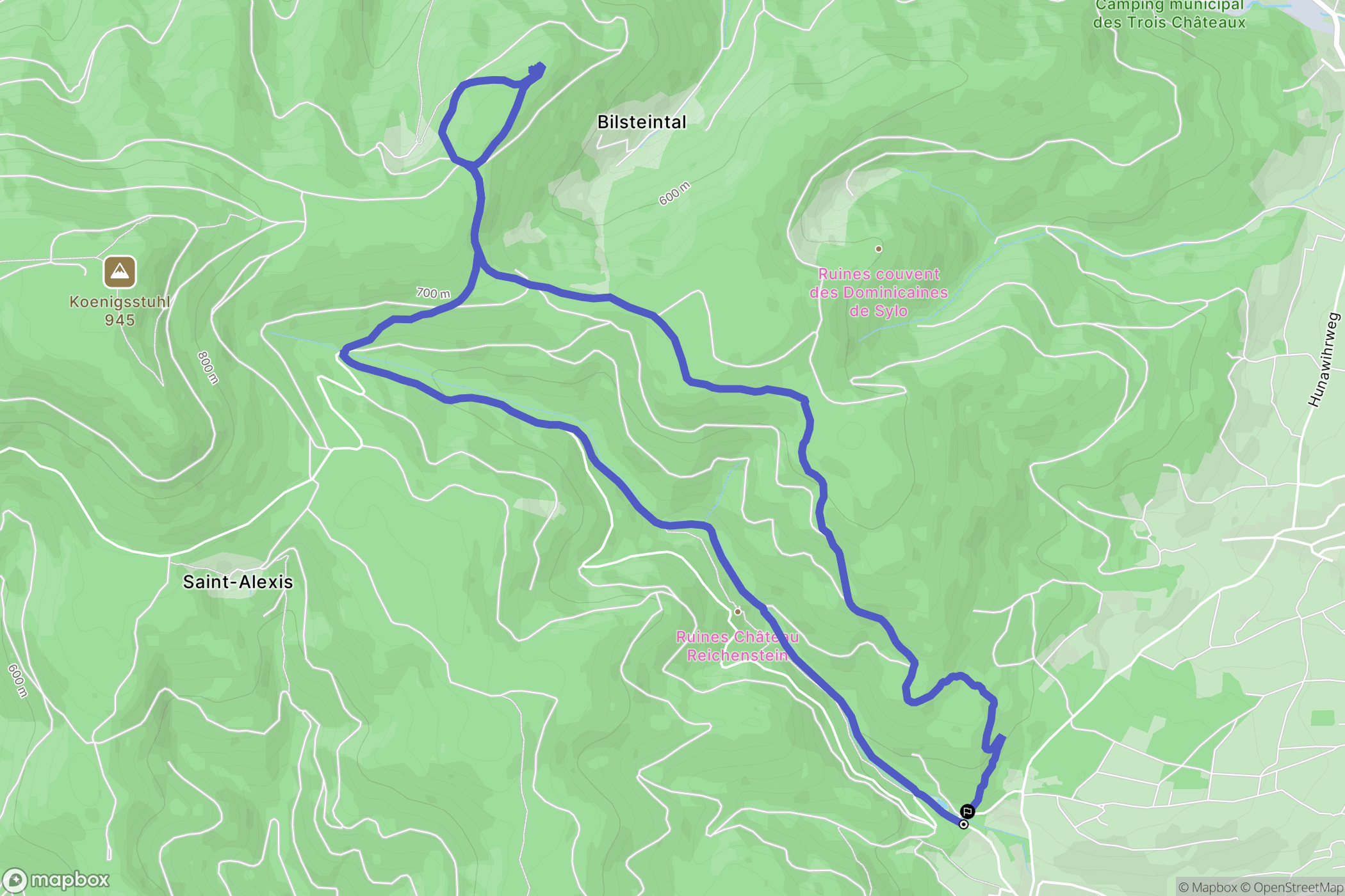 Riquewihr : carte du parcours de randonnée - France