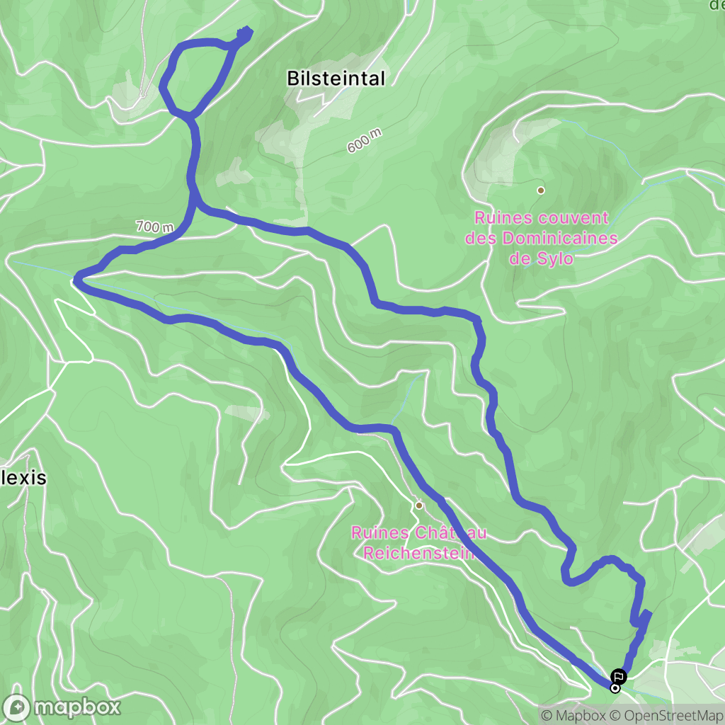 Riquewihr : carte du parcours de randonnée - France