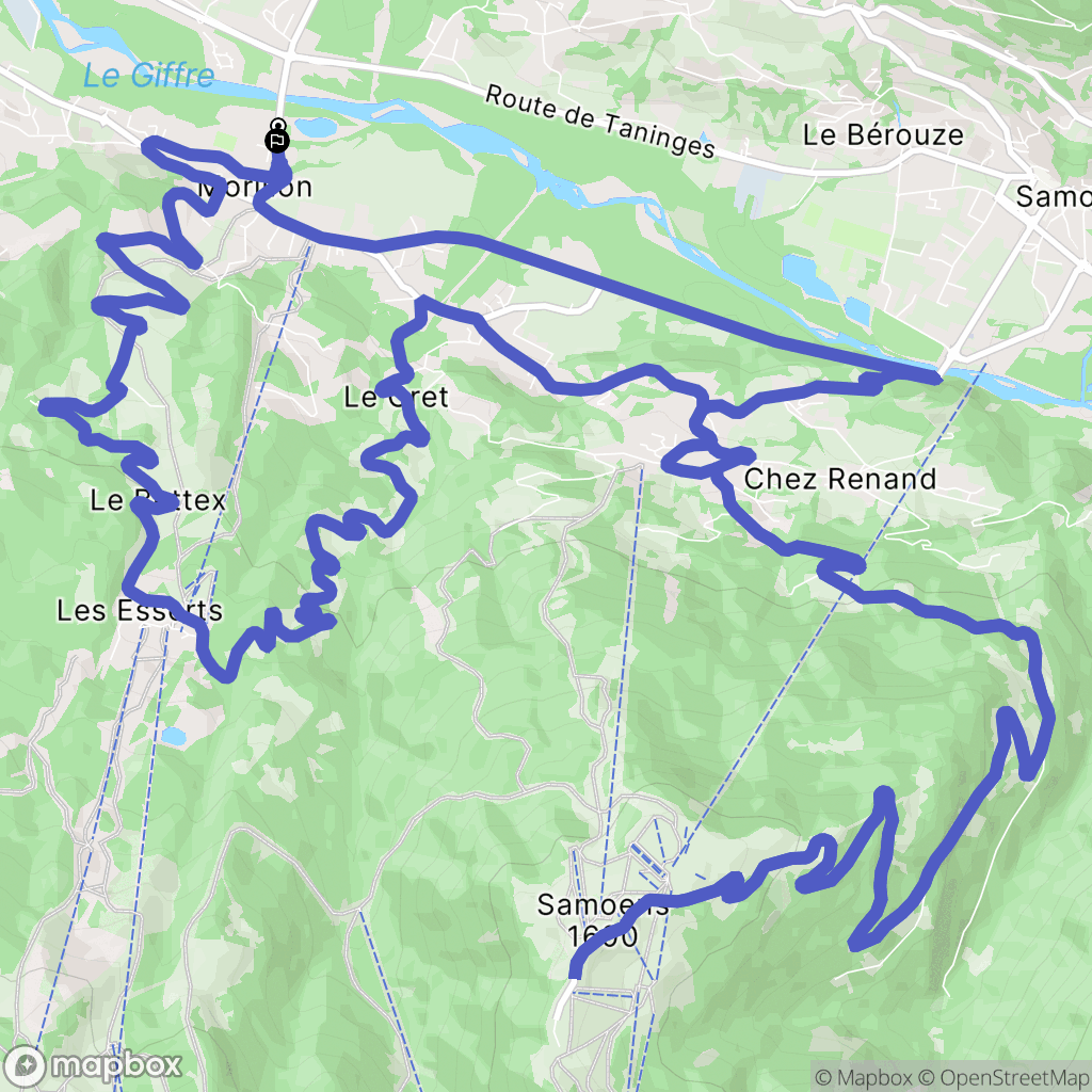 Morillon : carte du parcours de randonnée - France