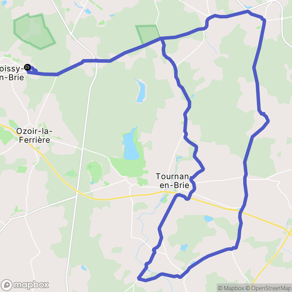 Roissy-en-Brie : carte du parcours de randonnée - France