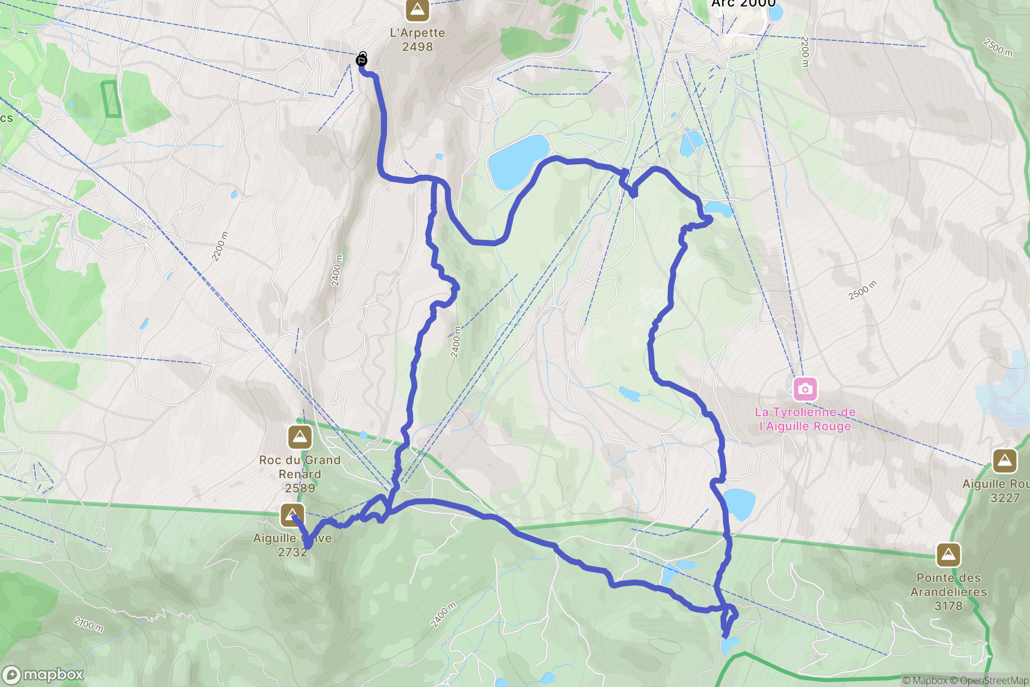 Bourg-Saint-Maurice : carte du parcours de randonnée - France