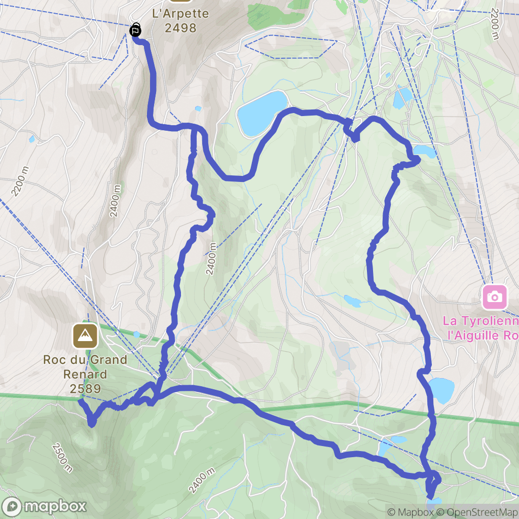 Bourg-Saint-Maurice : carte du parcours de randonnée - France