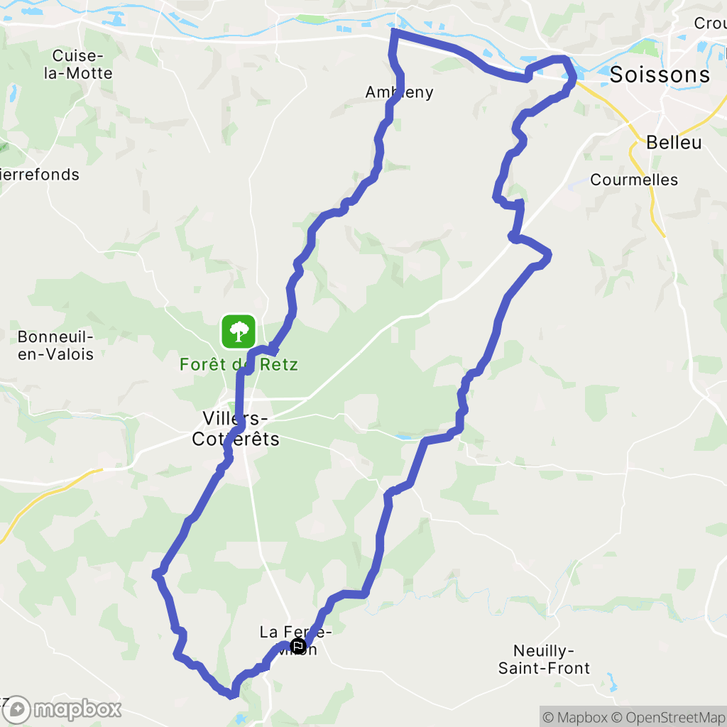 La Ferté-Milon : carte du parcours de randonnée - France