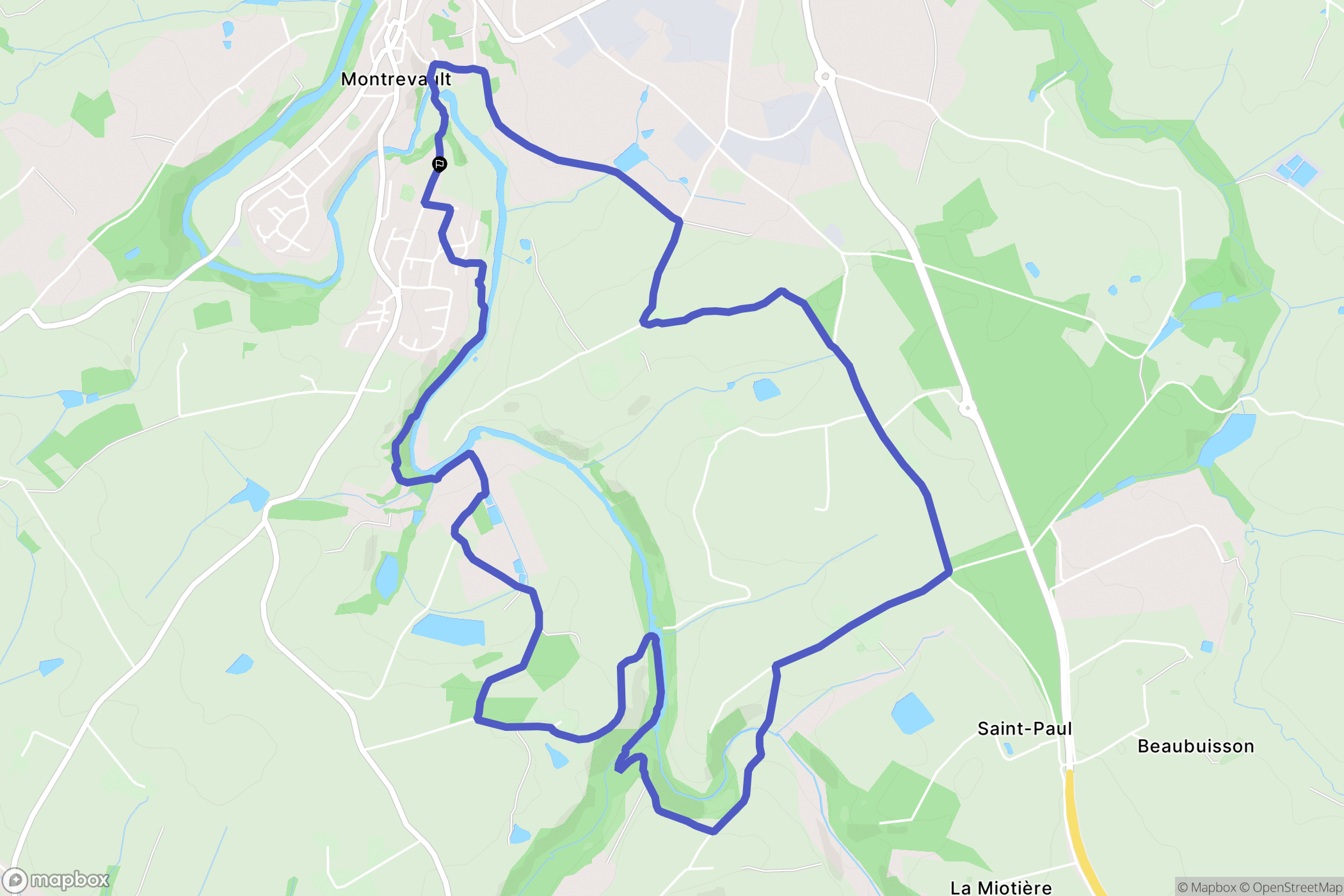 Montrevault-sur-Èvre : carte du parcours de randonnée - France