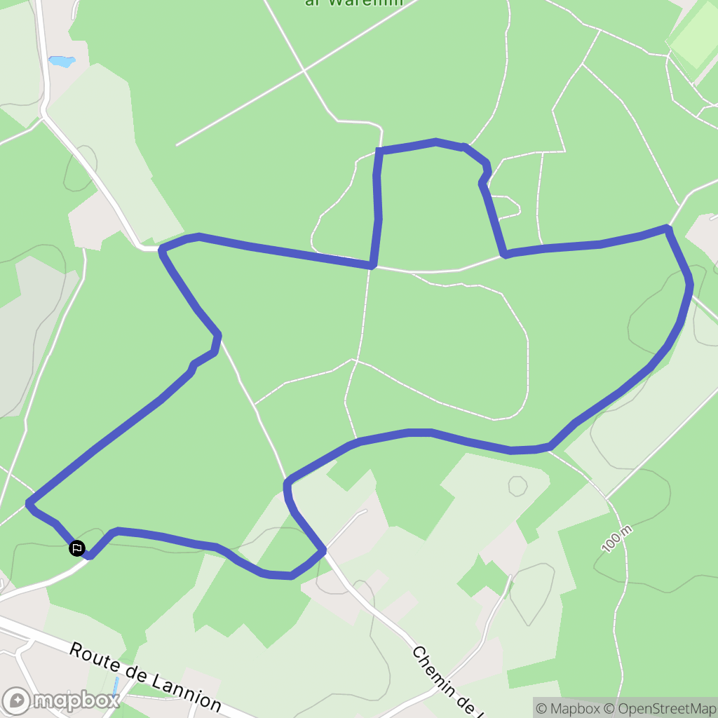 Trébeurden : carte du parcours de randonnée - France