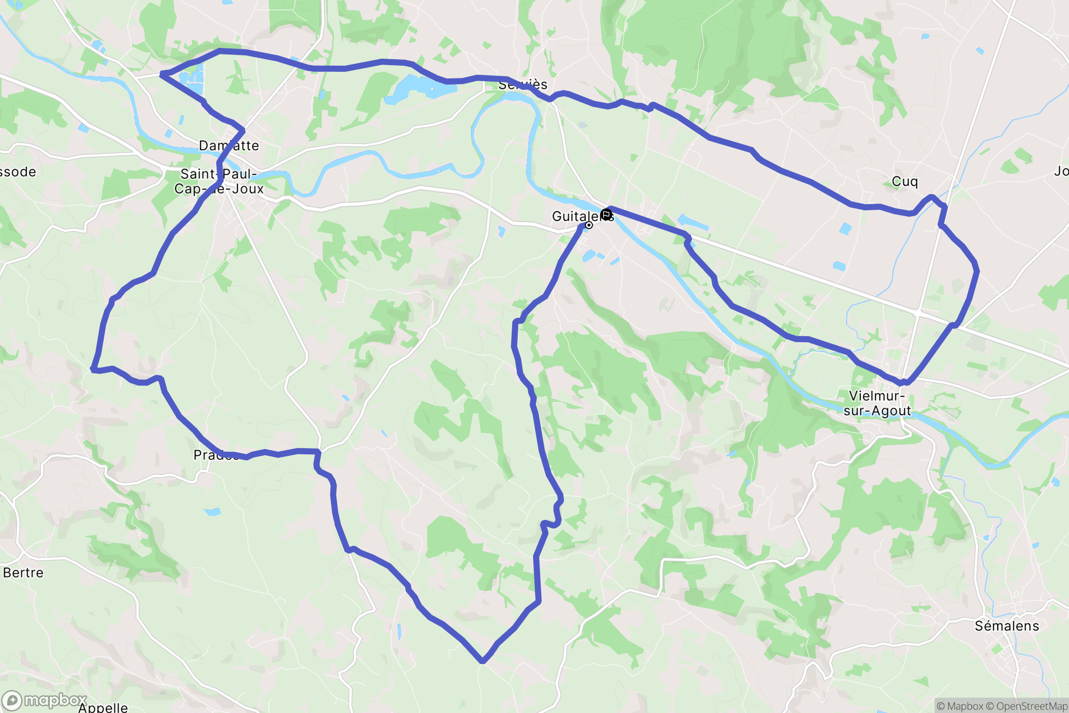 Guitalens-l'Albarède : carte du parcours de randonnée - France