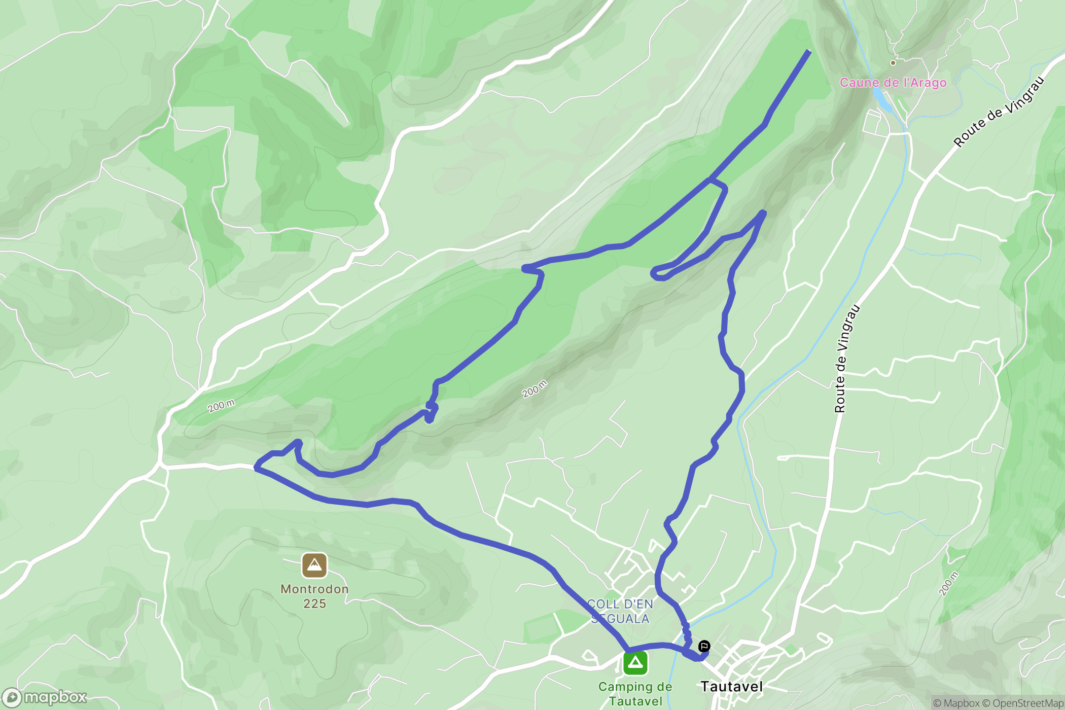 Tautavel : carte du parcours de randonnée - France