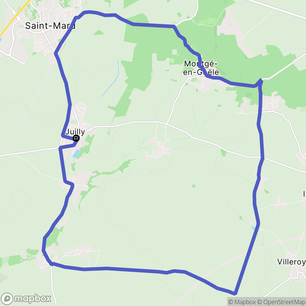 Juilly : carte du parcours de randonnée - France