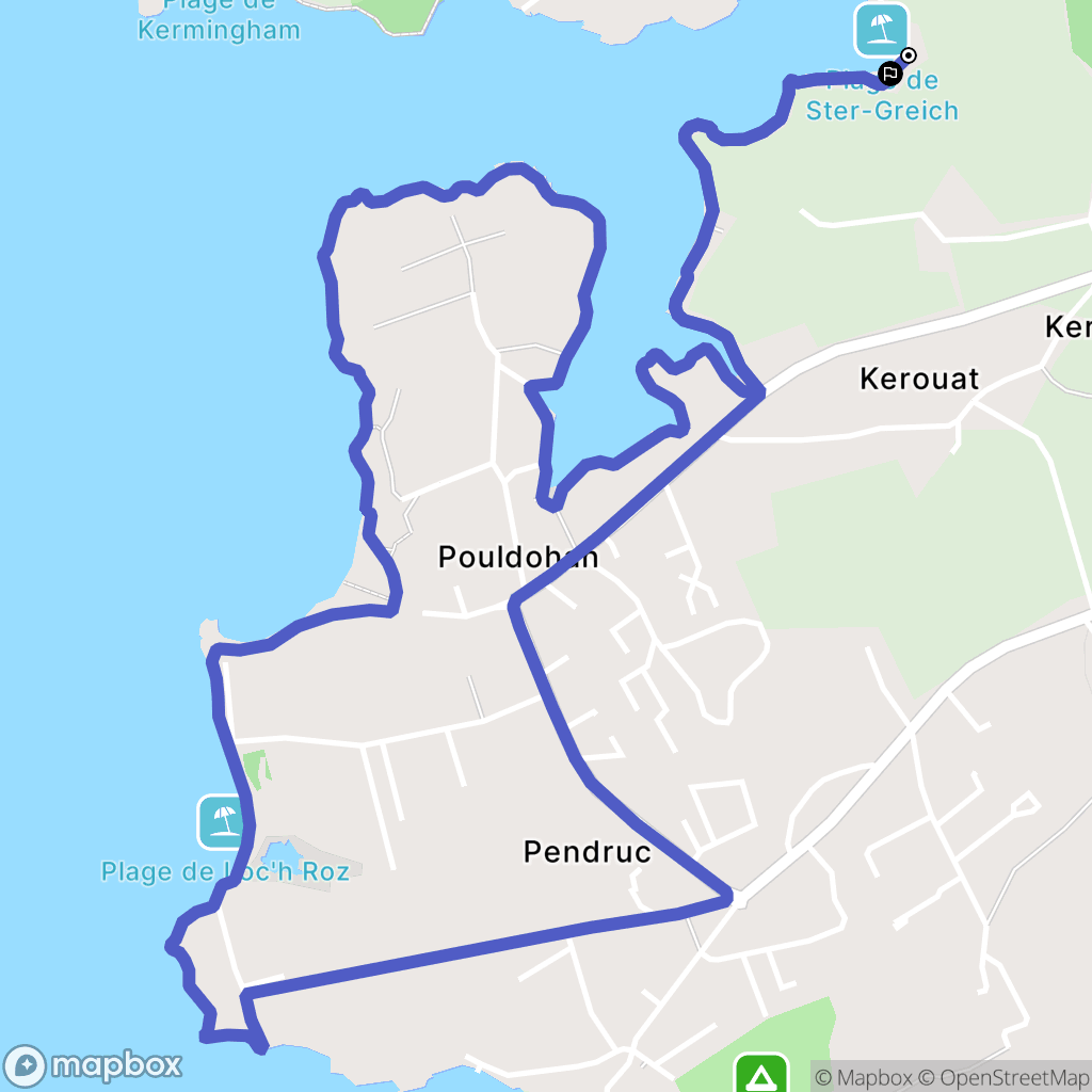 Trégunc : carte du parcours de randonnée - France