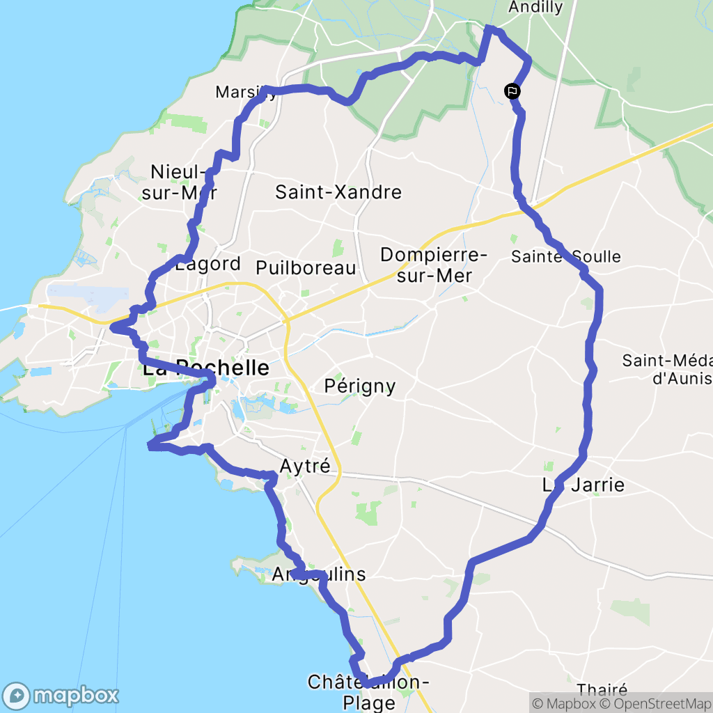 Saint-Ouen-d'Aunis : carte du parcours de randonnée - France