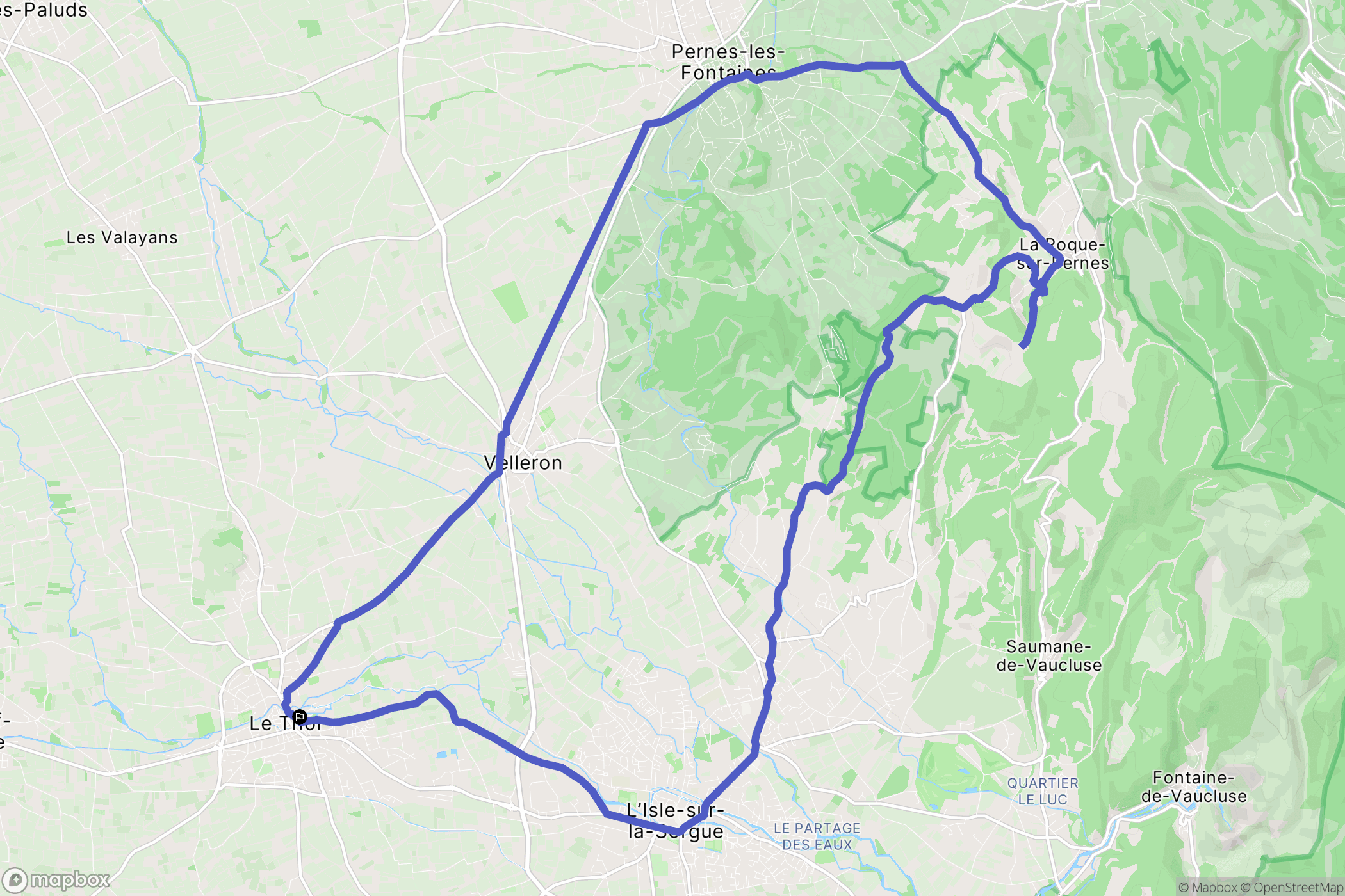 Le Thor : carte du parcours de randonnée - France