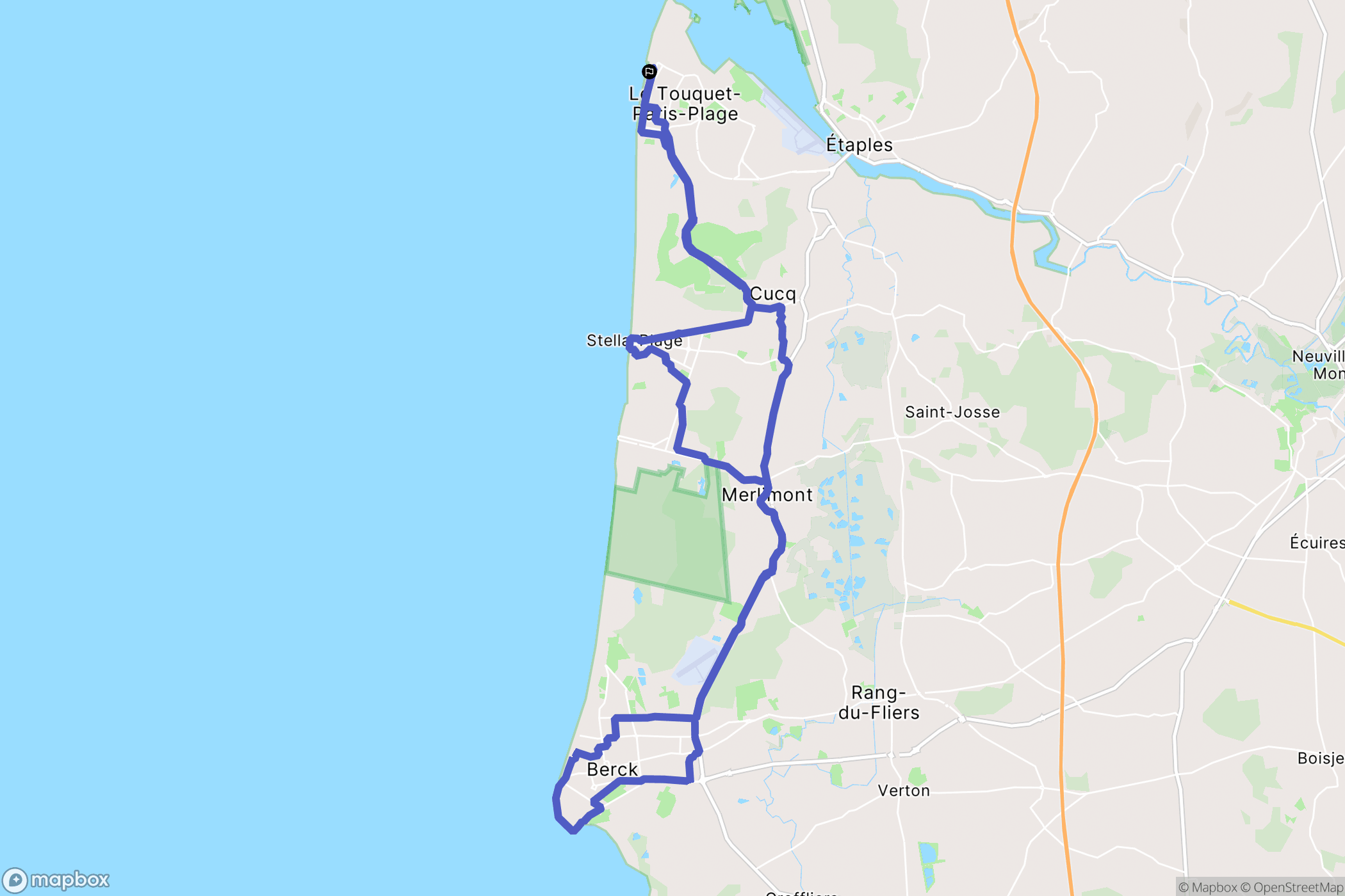 Le Touquet-Paris-Plage : carte du parcours de randonnée - France