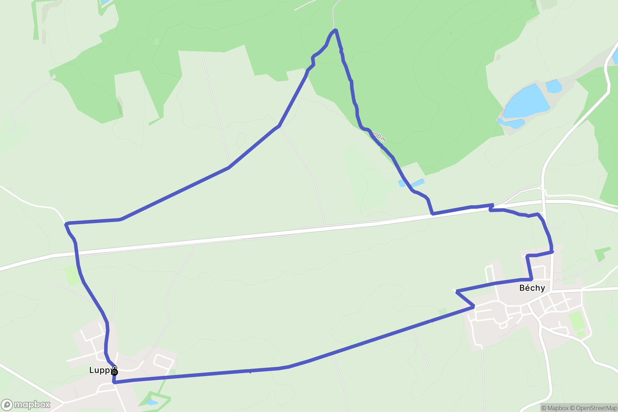 Luppy : carte du parcours de randonnée - France