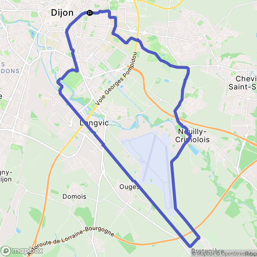 Dijon : carte du parcours de randonnée - France