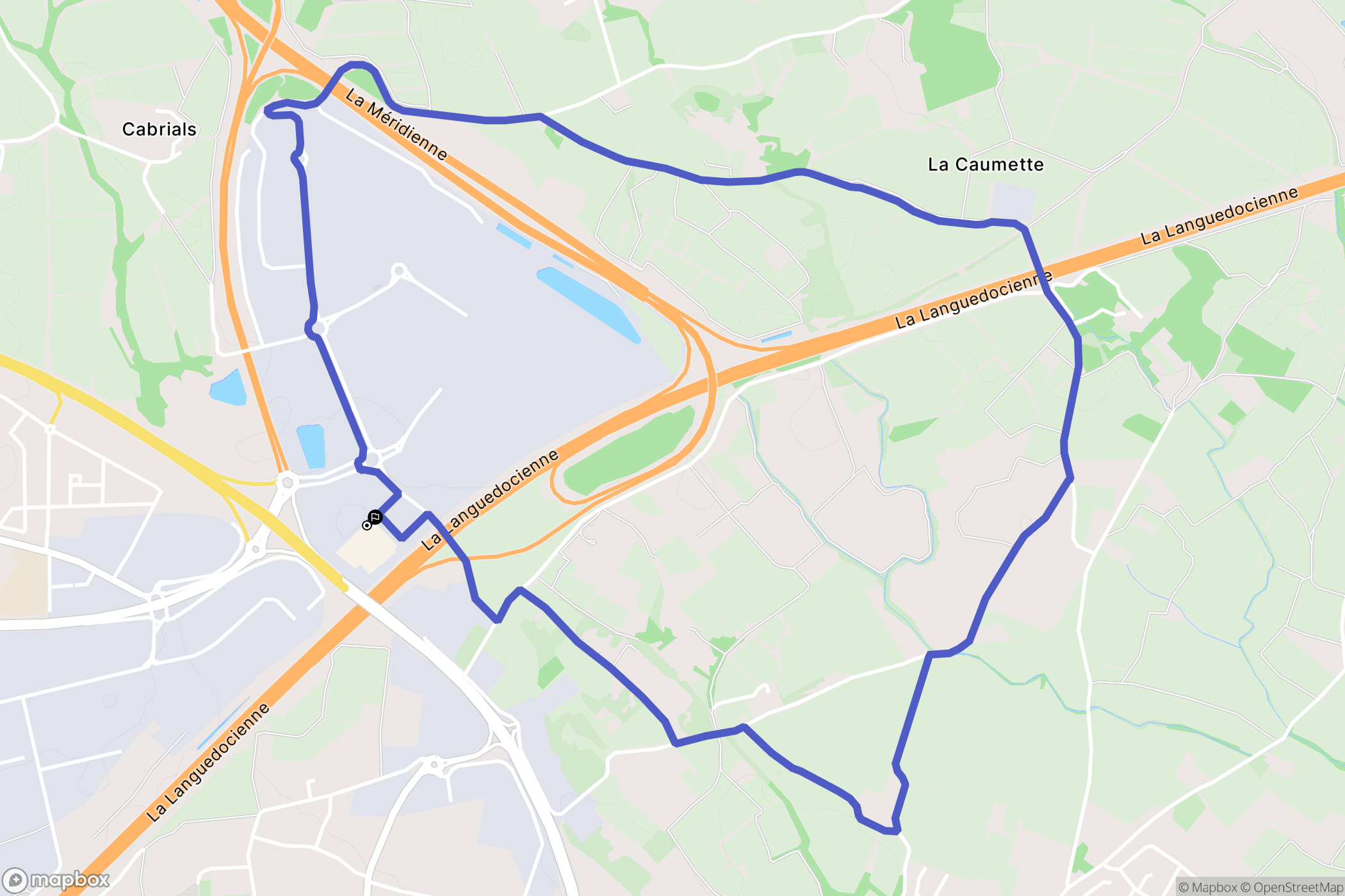 Villeneuve-lès-Béziers : carte du parcours de randonnée - France