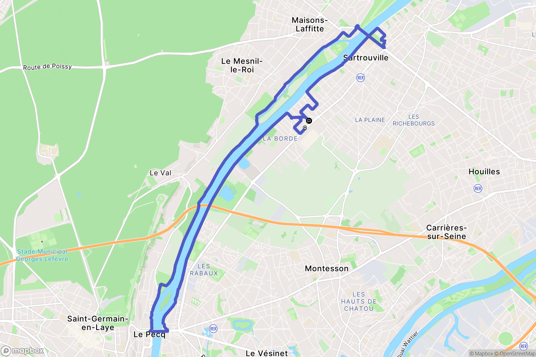Montesson : carte du parcours de randonnée - France