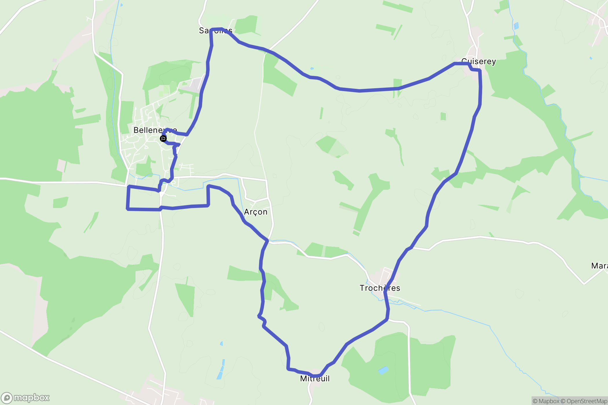 Belleneuve : carte du parcours de randonnée - France