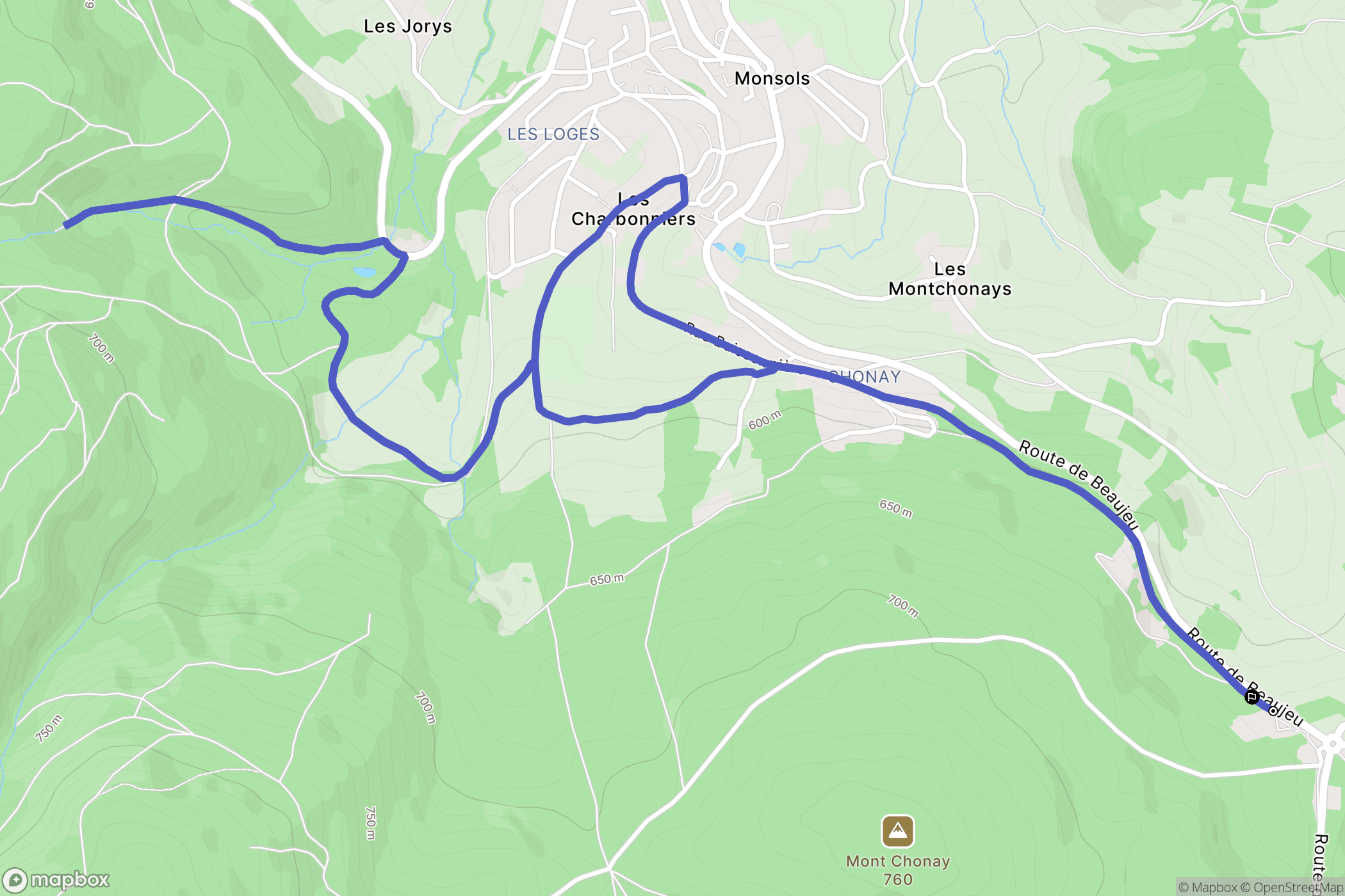 Deux-Grosnes : carte du parcours de randonnée - France
