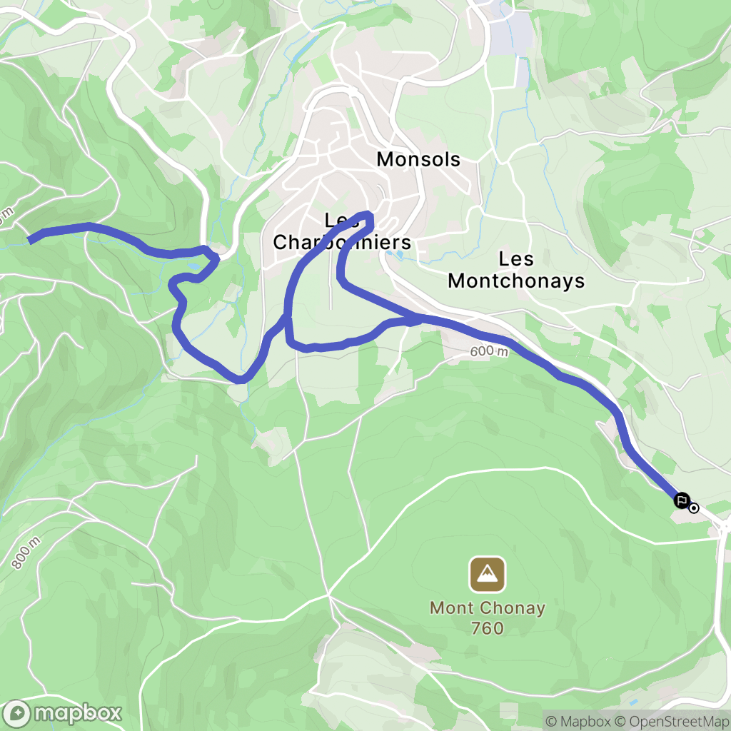Deux-Grosnes : carte du parcours de randonnée - France