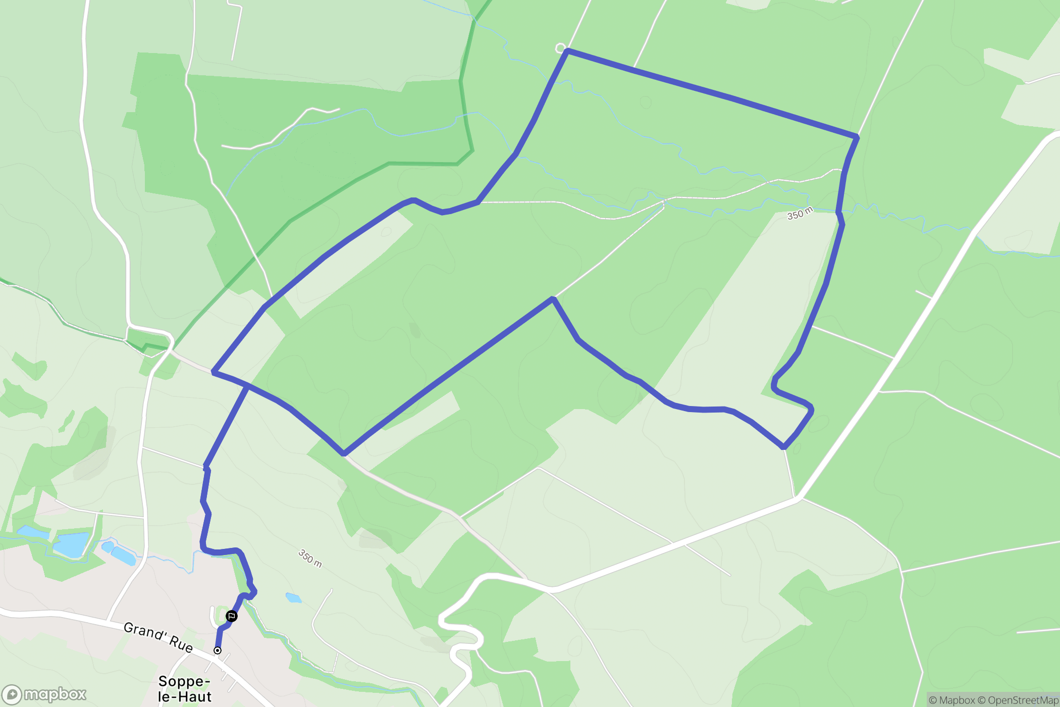 Le Haut-Soultzbach : carte du parcours de randonnée - France