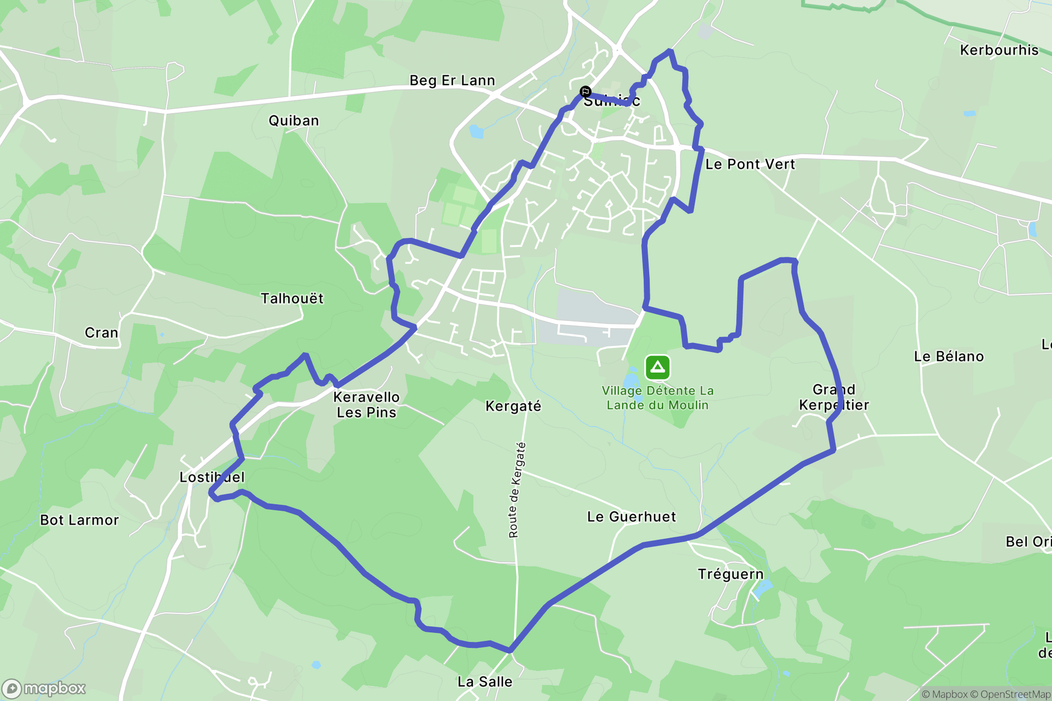 Sulniac : carte du parcours de randonnée - France