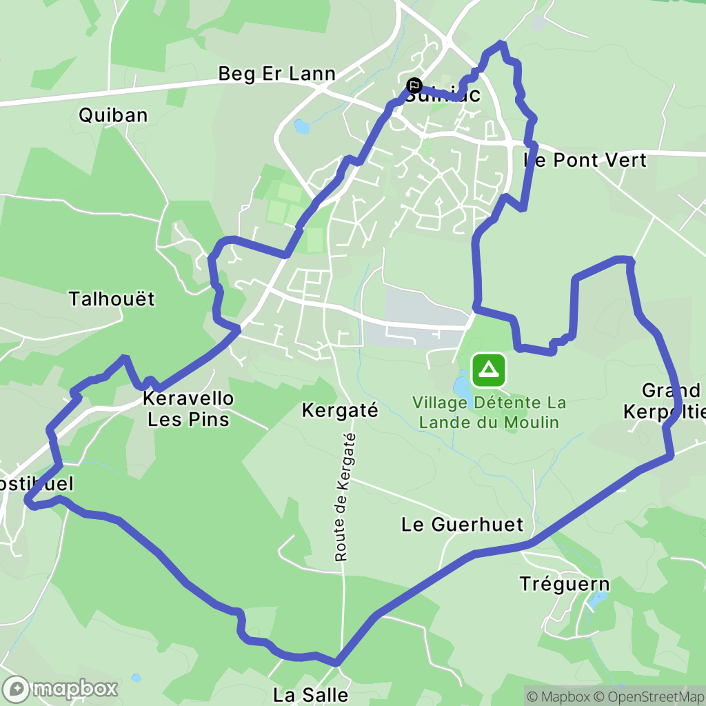 Sulniac : carte du parcours de randonnée - France