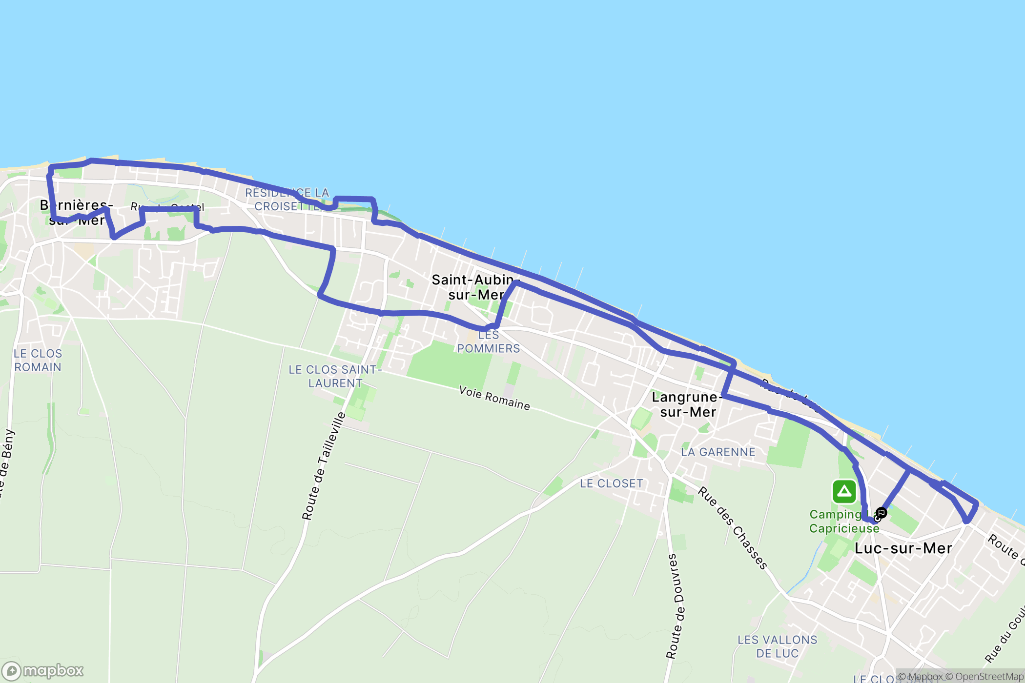 Luc-sur-Mer : carte du parcours de randonnée - France