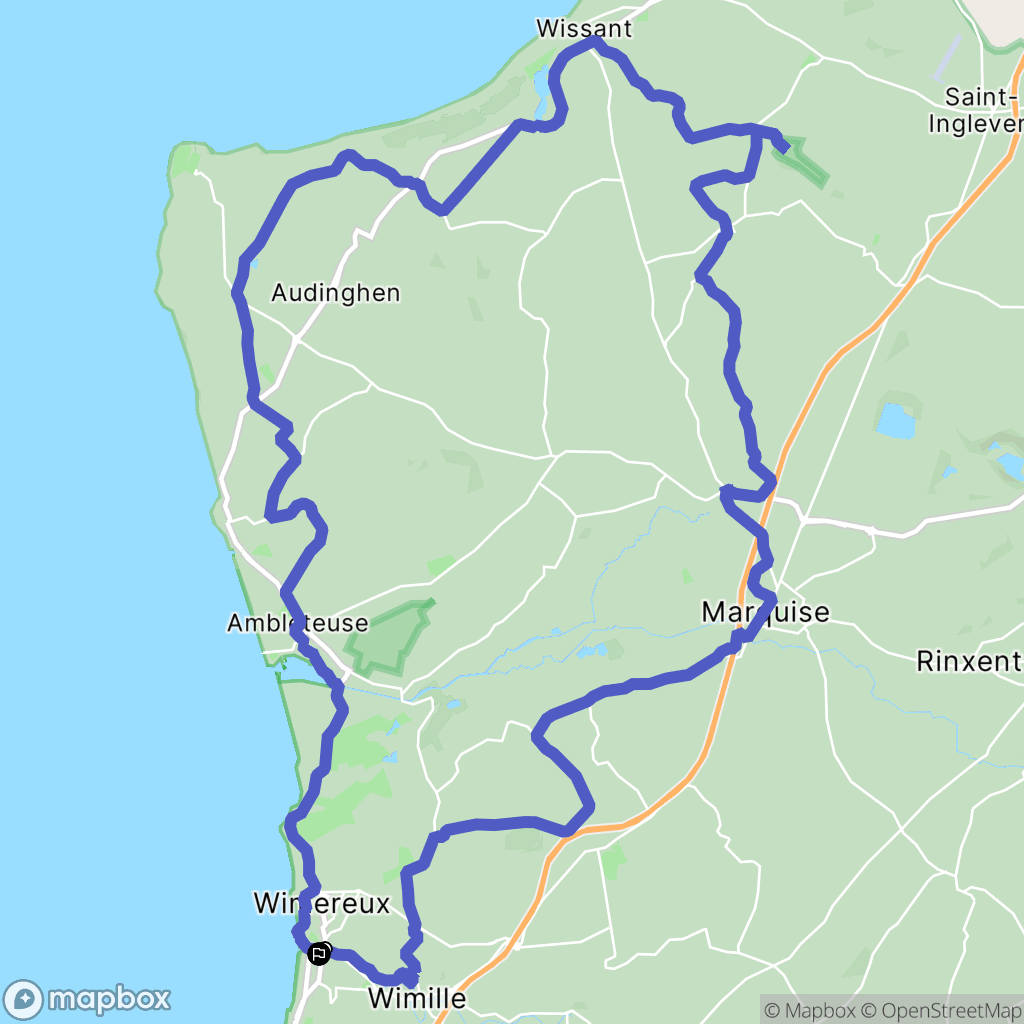 Wimereux : carte du parcours de randonnée - France