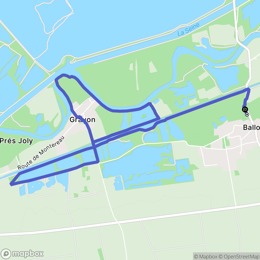 Balloy : carte du parcours de randonnée - France