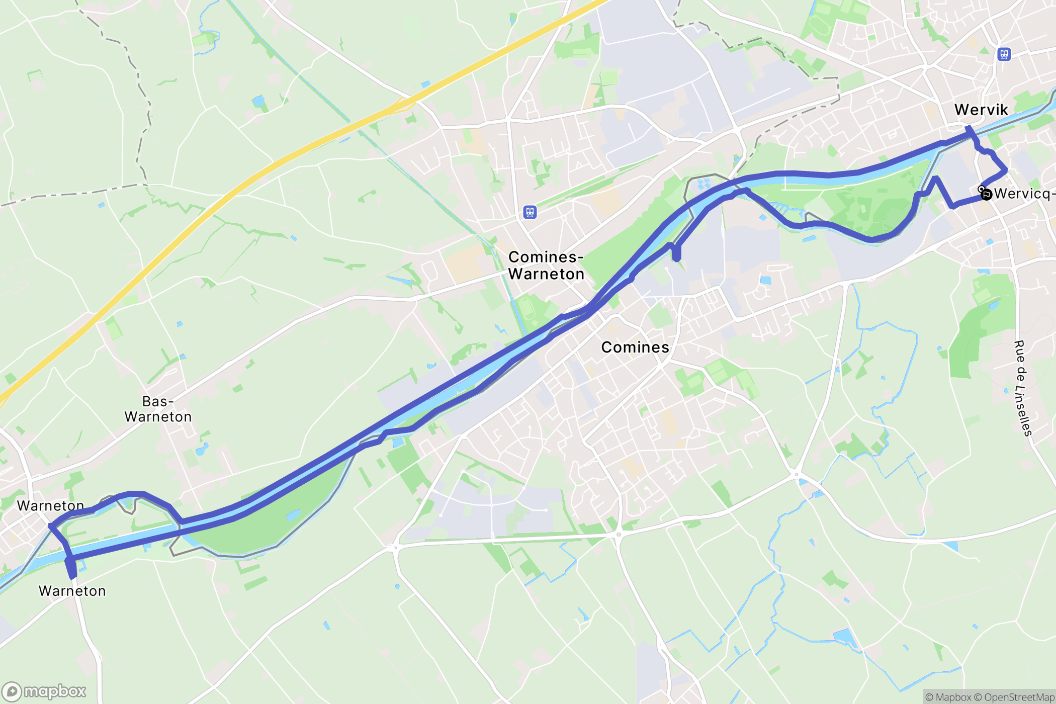 Wervicq-Sud : carte du parcours de randonnée - France