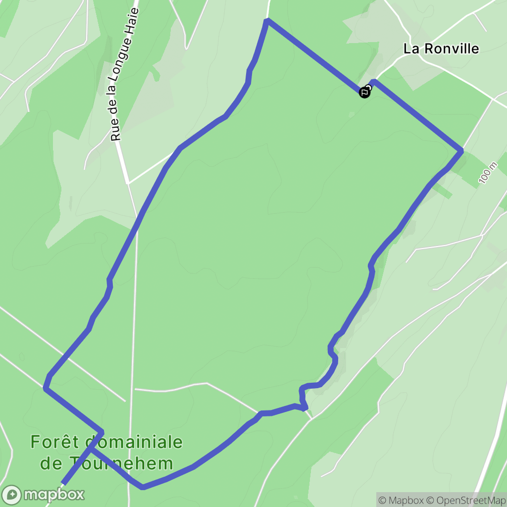 Tournehem-sur-la-Hem : carte du parcours de randonnée - France