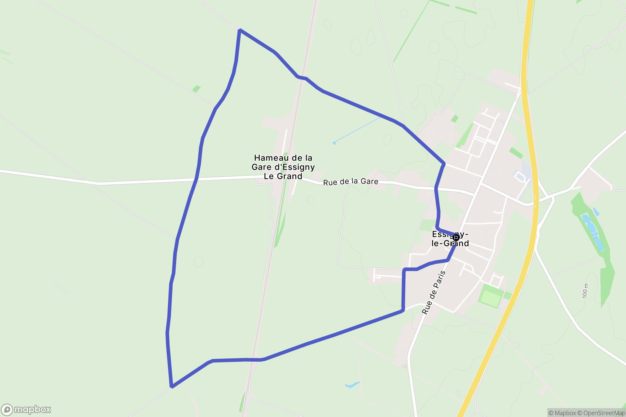 Essigny-le-Grand : carte du parcours de randonnée - France