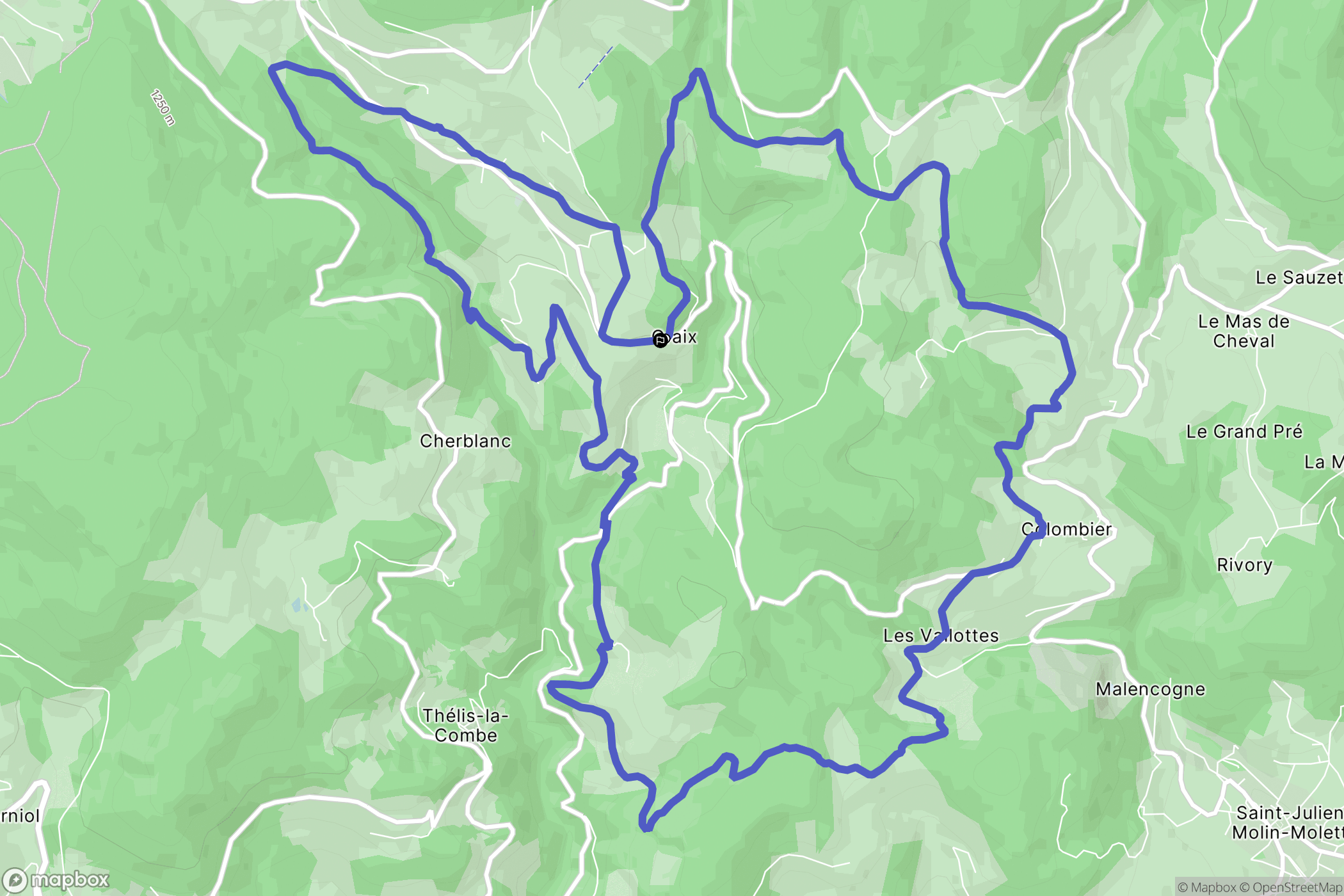 Graix : carte du parcours de randonnée - France