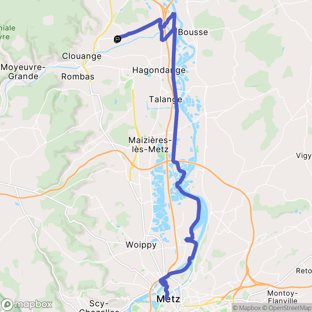 Gandrange : carte du parcours de randonnée - France