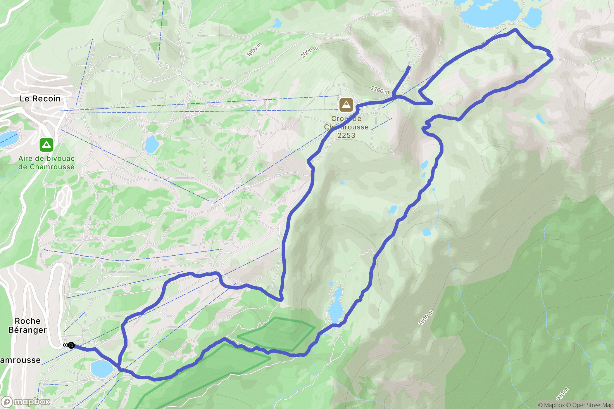 Chamrousse : carte du parcours de randonnée - France
