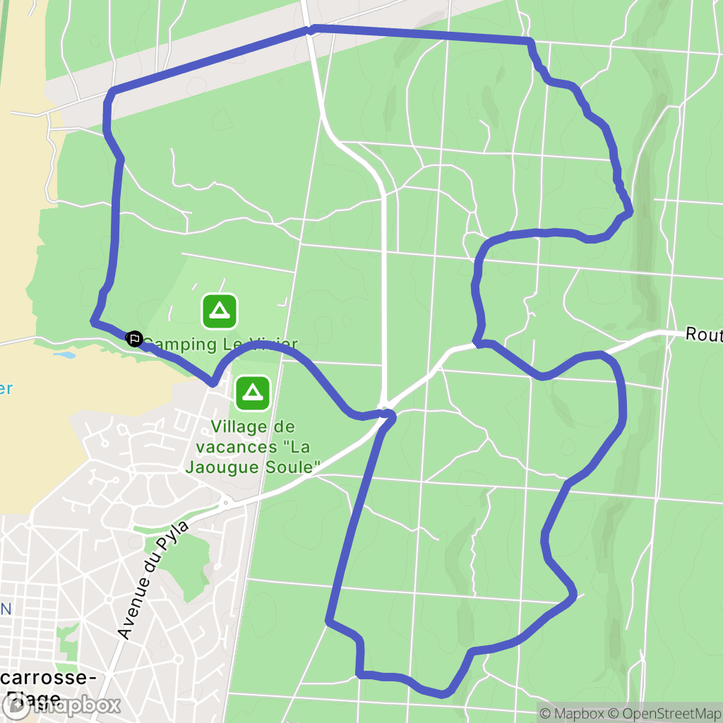 Biscarrosse : carte du parcours de randonnée - France